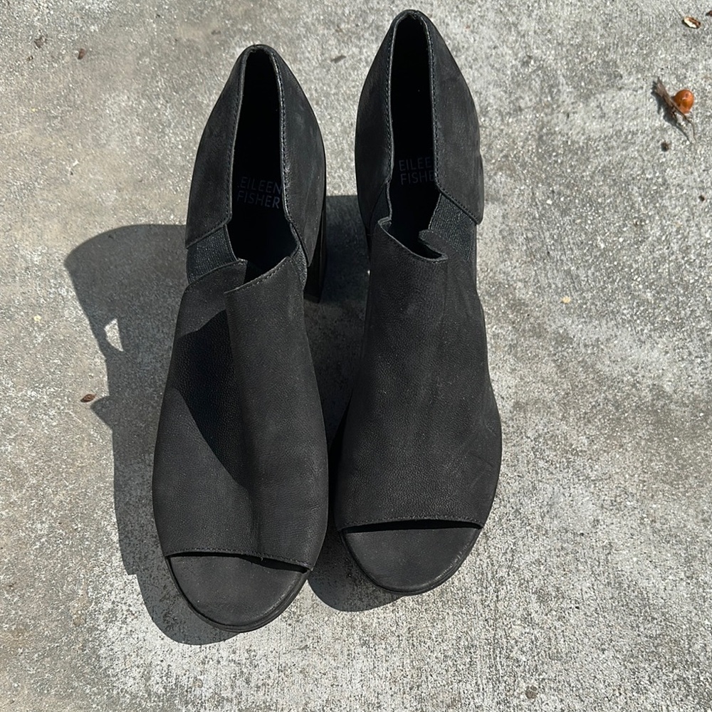 Eileen Fisher Black Heeled Boots